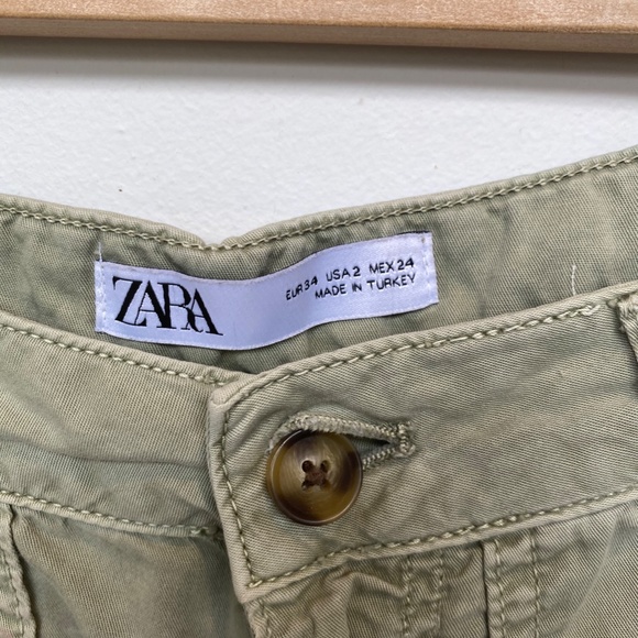Zara Olive Cargo Pant Size 2 - Picture 5 of 8